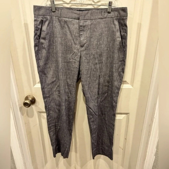 Banana Republic Size 12 Blue Career Business Linen Blend Avery Pants - Picture 1 of 7